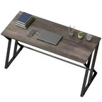Scrivania industriale da 55", Struttura a Z, Grigio / Marrone rustico, 1 persona