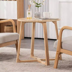 Tavolino da Caffè Rotondo Beige, Moderno di Metà Secolo, Gambe Incrociate, Uso Singolo