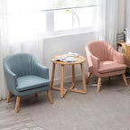 Tavolino da Caffè Rotondo Beige, Moderno di Metà Secolo, Gambe Incrociate, Uso Singolo