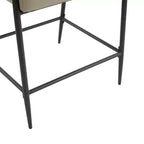 Sgabello da bancone alto con schienale, rivestito in tessuto beige/espresso con braccioli, set da 2