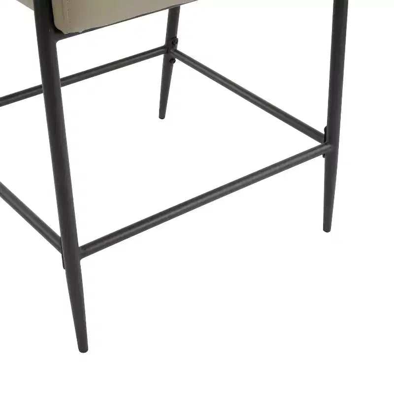 Sgabello da bancone alto con schienale, rivestito in tessuto beige/espresso con braccioli, set da 2