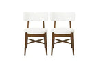 Christopher Knight Home Set of 2 Everly Modern Rubberwood Linen Blend Upholstered Dining Chairs Beige/Walnut