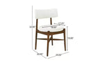 Sedia da pranzo senza braccioli in lino beige, stile a gobba di cammello, set da 2