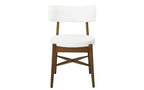 Sedia da pranzo senza braccioli in lino beige, stile a gobba di cammello, set da 2