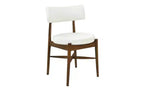 Sedia da pranzo senza braccioli in lino beige, stile a gobba di cammello, set da 2