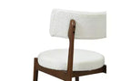 Sedia da pranzo senza braccioli in lino beige, stile a gobba di cammello, set da 2