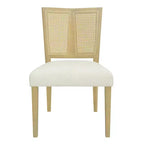 Sedia da pranzo senza braccioli color beige, stile metà secolo, set da 2