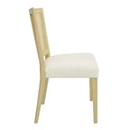 Sedia da pranzo senza braccioli color beige, stile metà secolo, set da 2