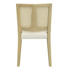 Sedia da pranzo senza braccioli color beige, stile metà secolo, set da 2