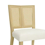 Sedia da pranzo senza braccioli color beige, stile metà secolo, set da 2