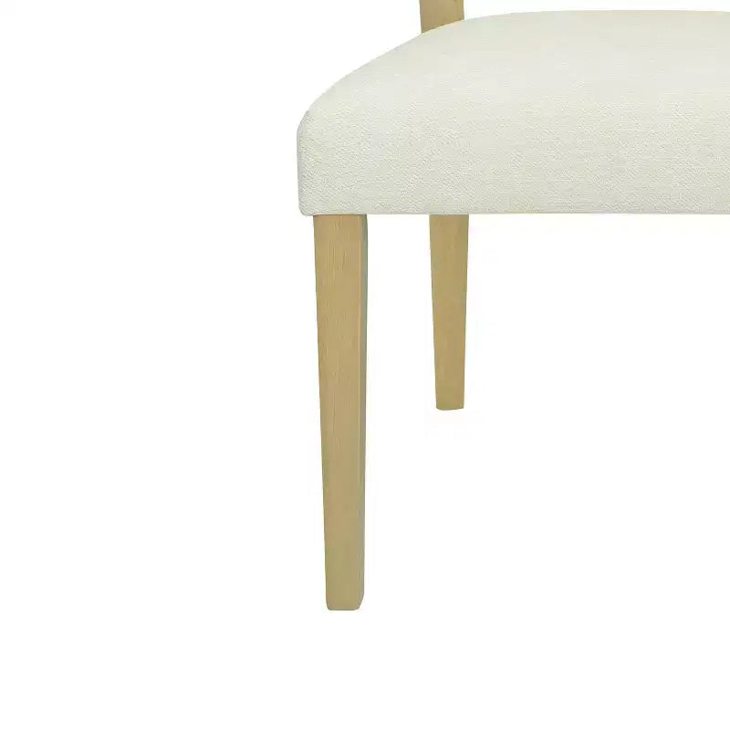 Sedia da pranzo senza braccioli color beige, stile metà secolo, set da 2