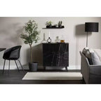 Mobile contenitore a 2 ante nero e rovere nero