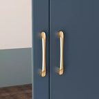 Armadio a 2 ante con specchio, appendiabiti e 2 cassetti, nei colori nero/blu notte/bianco