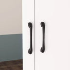 Armadio a 2 ante con specchio, appendiabiti e 2 cassetti, nei colori nero/blu notte/bianco