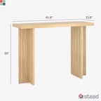 Consolle Rettangolare Scanalata in Rovere Beige, Monoutente