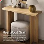 Consolle Rettangolare Scanalata in Rovere Beige, Monoutente