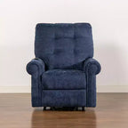 Poltrona Reclinabile Elettrica Cioccolato Marrone / Blu Notte, Posto Singolo, 91 cm L