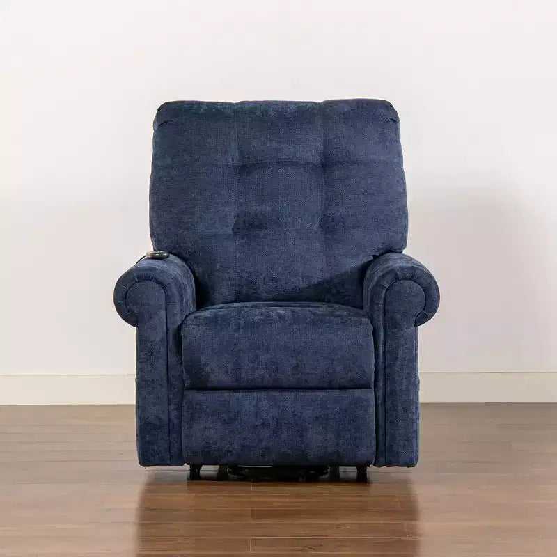 Poltrona Reclinabile Elettrica Cioccolato Marrone / Blu Notte, Posto Singolo, 91 cm L