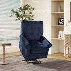 Poltrona Reclinabile Elettrica Cioccolato Marrone / Blu Notte, Posto Singolo, 91 cm L