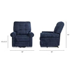 Poltrona Reclinabile Elettrica Cioccolato Marrone / Blu Notte, Posto Singolo, 91 cm L