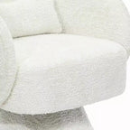 Poltrona girevole accent (senza braccioli) imbottita color crema, 1 posto
