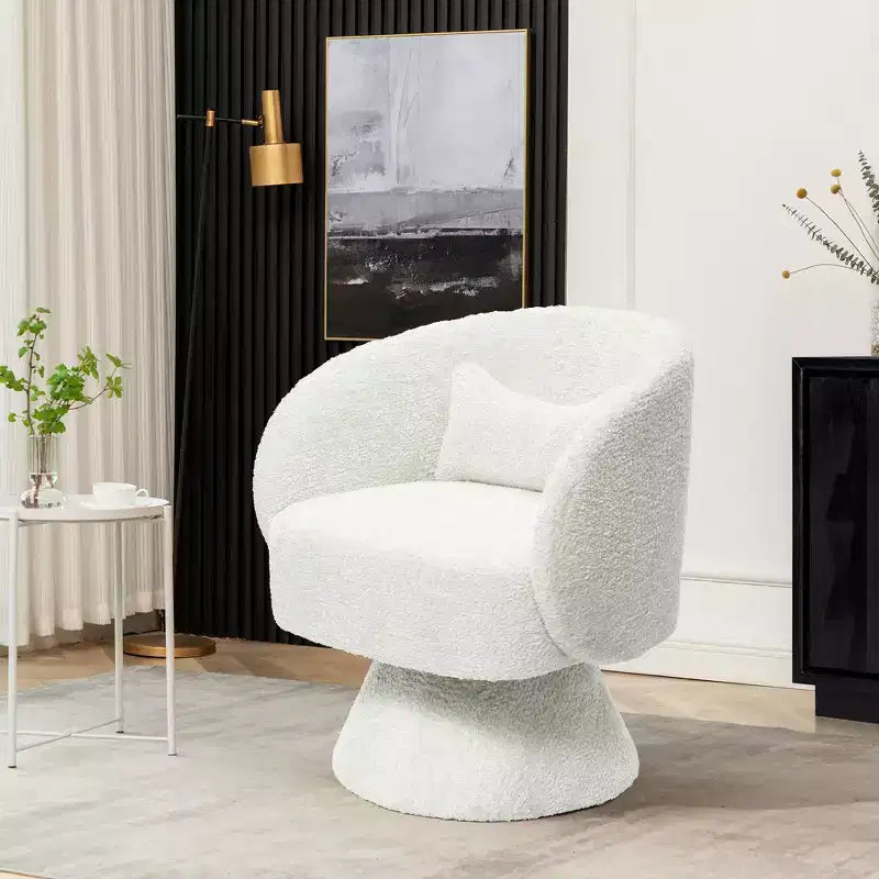 Poltrona girevole accent (senza braccioli) imbottita color crema, 1 posto