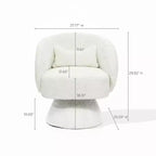 Poltrona girevole accent (senza braccioli) imbottita color crema, 1 posto