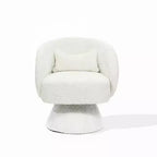 Poltrona girevole accent (senza braccioli) imbottita color crema, 1 posto