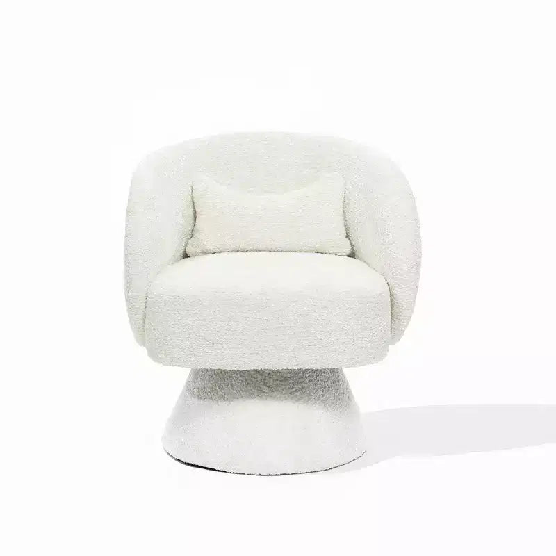 Poltrona girevole accent (senza braccioli) imbottita color crema, 1 posto