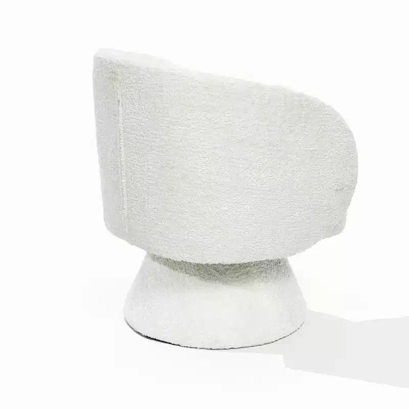 Poltrona girevole accent (senza braccioli) imbottita color crema, 1 posto