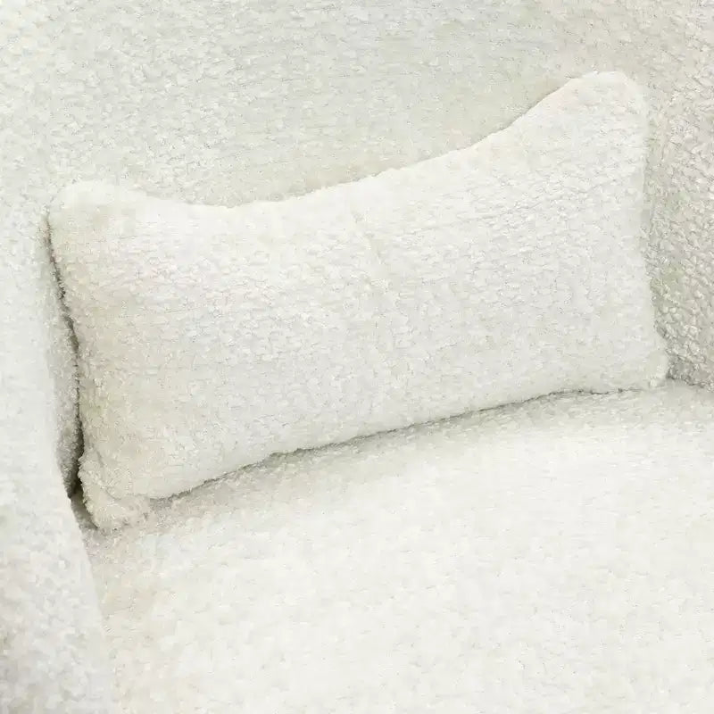 Poltrona girevole accent (senza braccioli) imbottita color crema, 1 posto