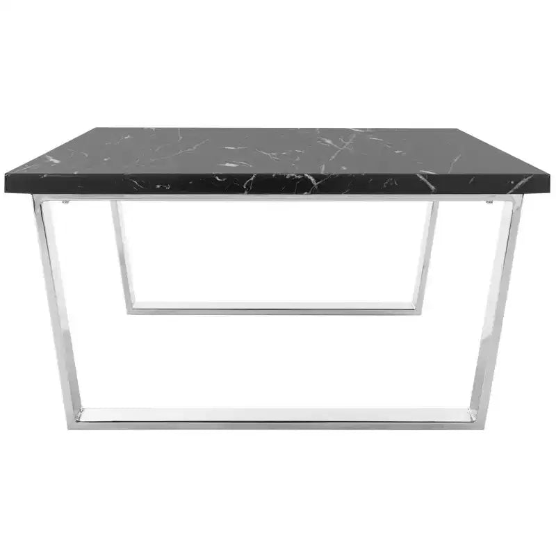 Tavolino quadrato nero/ottone e nero/cromato – Gamba a loop, 1 pezzo