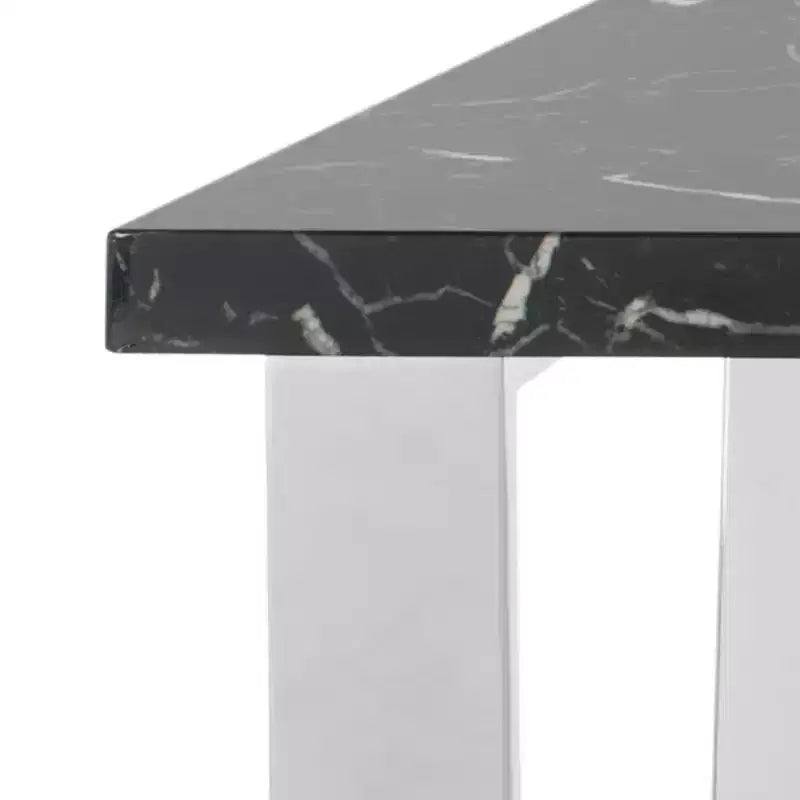 Tavolino quadrato nero/ottone e nero/cromato – Gamba a loop, 1 pezzo