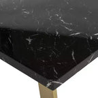 Tavolino quadrato nero/ottone e nero/cromato – Gamba a loop, 1 pezzo