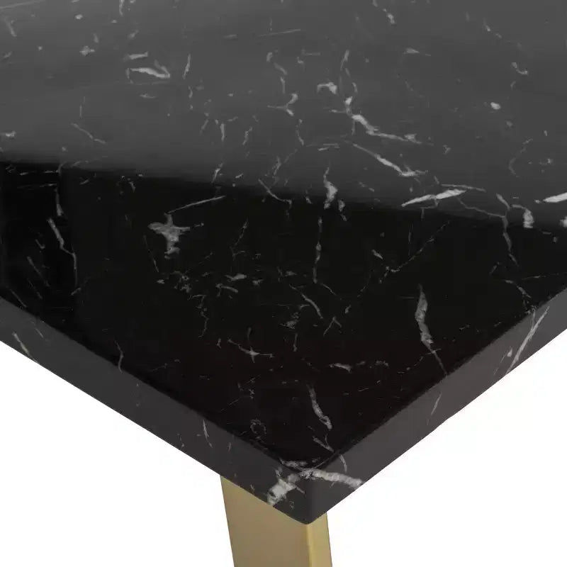 Tavolino quadrato nero/ottone e nero/cromato – Gamba a loop, 1 pezzo