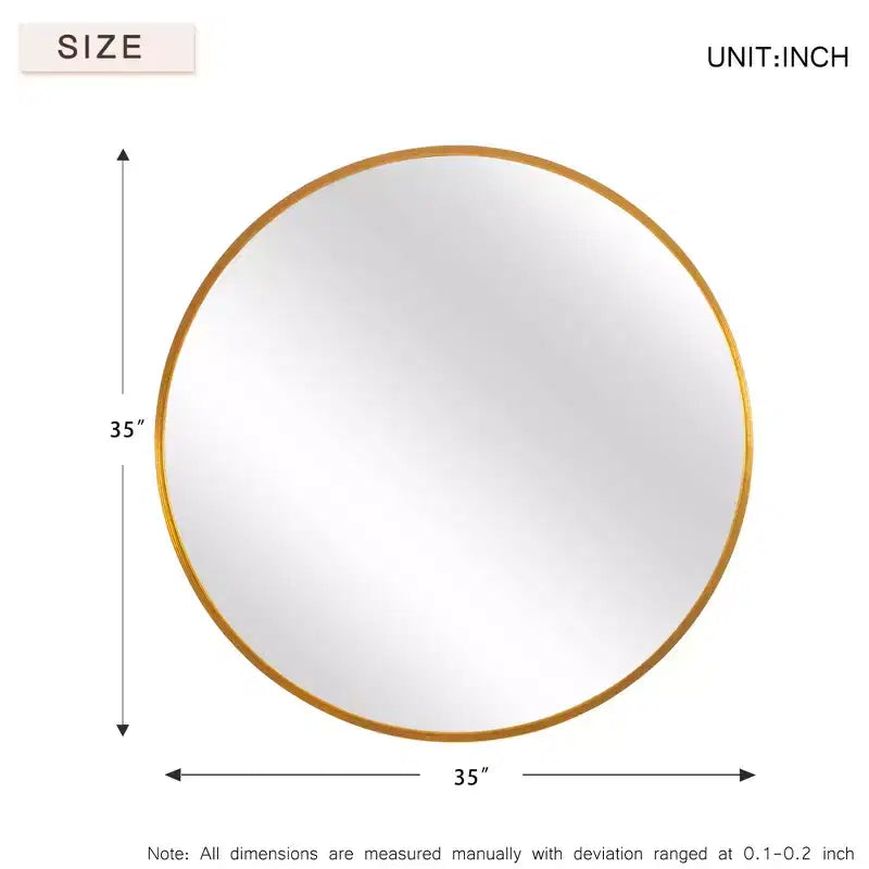 Specchio da parete rotondo in metallo nero a bordo sottile, singolo, 28"/32"/35"