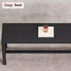 Set da pranzo rettangolare nero per 4 persone, con 2 panche (3 pezzi)