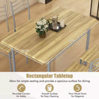 Set da Pranzo 5 Pezzi, Beige/Noce, Metallo e MDF, Posti a Sedere 4