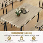 Set da Pranzo 5 Pezzi, Beige/Noce, Metallo e MDF, Posti a Sedere 4