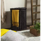 Cesto portabiancheria in rattan naturale marrone con coperchio - Scomparto singolo