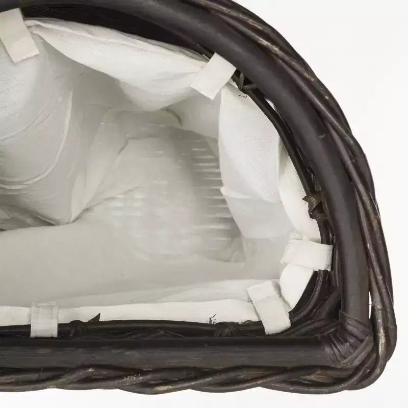 Cesto portabiancheria in rattan naturale marrone con coperchio - Scomparto singolo