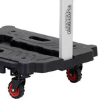 Carrello a piattaforma pieghevole nero con manico allungabile, 1 persona, capacità 136 kg