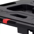 Carrello a piattaforma pieghevole nero con manico allungabile, 1 persona, capacità 136 kg