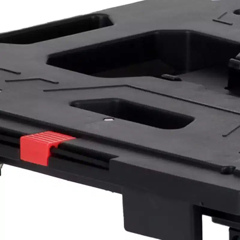 Carrello a piattaforma pieghevole nero con manico allungabile, 1 persona, capacità 136 kg