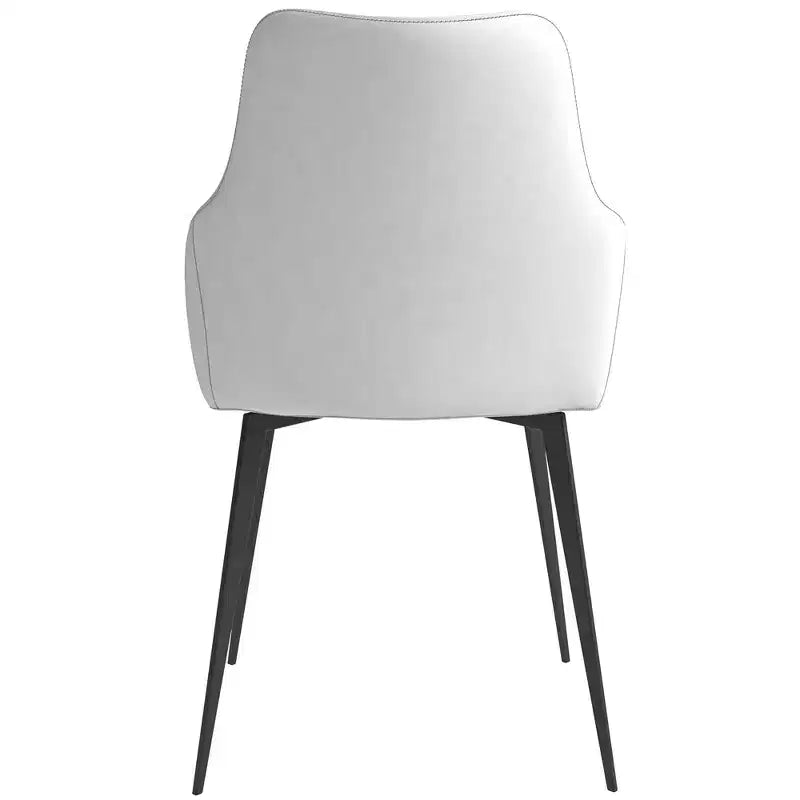 Sedia da pranzo imbottita in tessuto carbone con gambe in ferro, set da 2