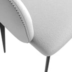 Sedia da pranzo imbottita in tessuto carbone con gambe in ferro, set da 2