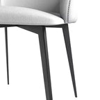 Sedia da pranzo imbottita in tessuto carbone con gambe in ferro, set da 2