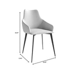 Sedia da pranzo imbottita in tessuto carbone con gambe in ferro, set da 2