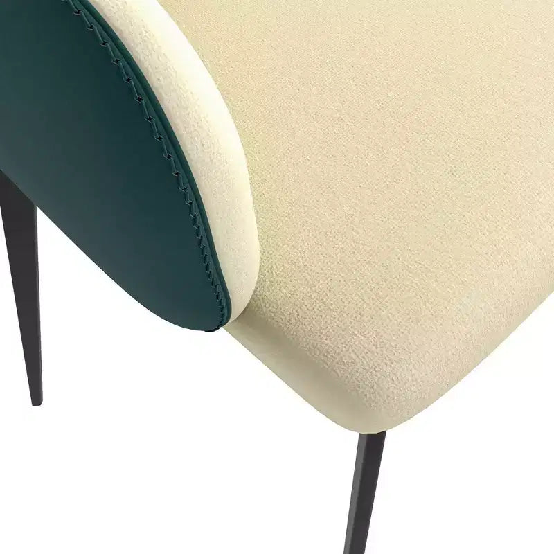 Sedia da pranzo imbottita in tessuto carbone con gambe in ferro, set da 2