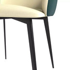 Sedia da pranzo imbottita in tessuto carbone con gambe in ferro, set da 2